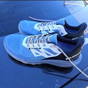 Womens Salomon Blue and Black Running Shoes